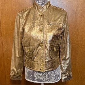 GEORGE LeatherGold Metallic Women's Jacket